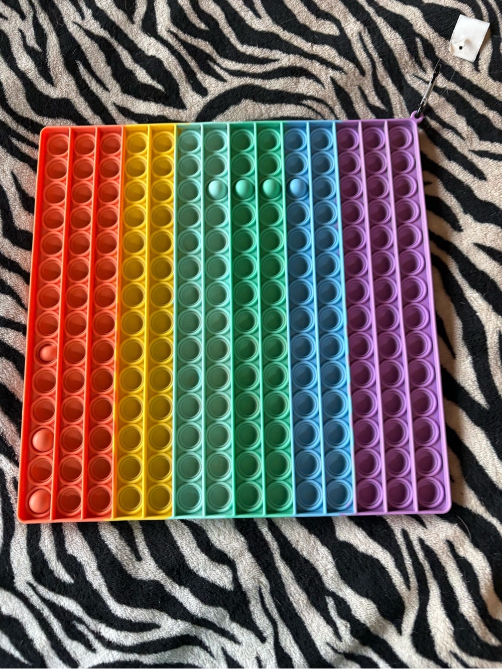 Large Rainbow Pop-It Sensory Fidget Mat - Multicolor Silicone Bubble Game